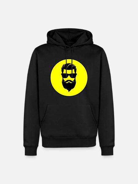 Gesicht bart symbol - Männer Premium Bio Hoodie - Schwarz