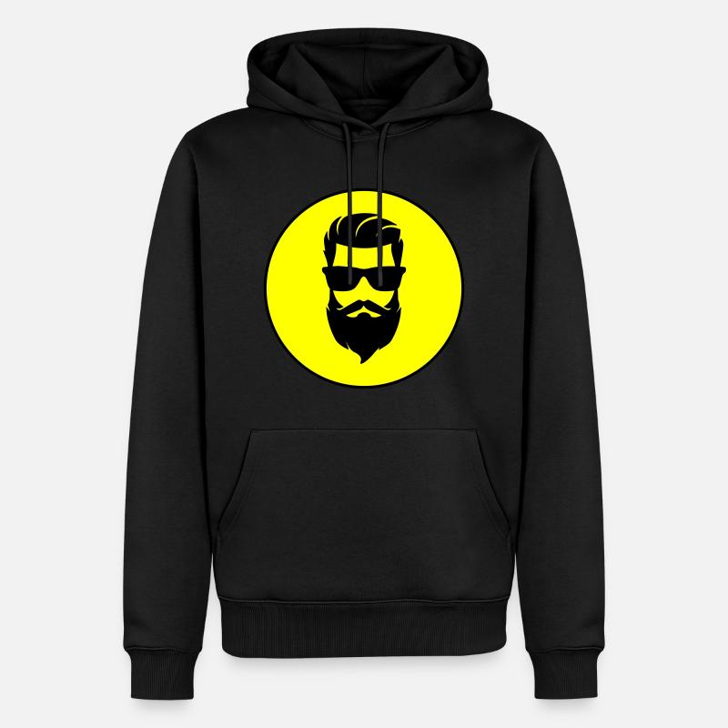 Gesicht bart symbol - Männer Premium Bio Hoodie - Schwarz