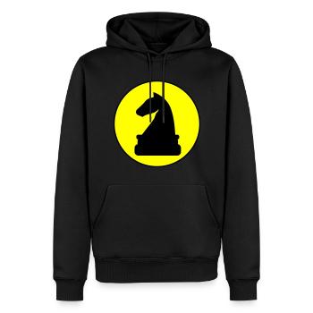 Pièce d’échecs de cheval - Sweat à capuche Premium bio Homme - noir - Devant - Nico (187cm)