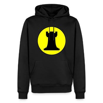 Schachfigur Turm - Männer Premium Bio Hoodie - Schwarz - Vorne - Nico (187cm)