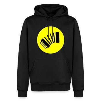 Musique d’accordéon - Sweat à capuche Premium bio Homme - noir - Devant - Nico (187cm)