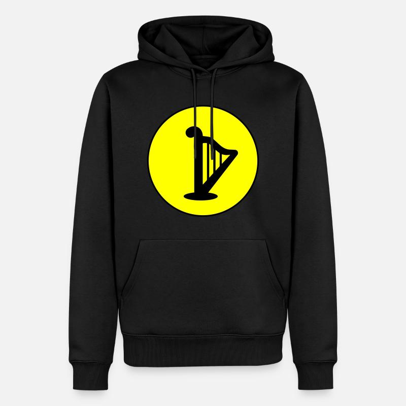 Harfe symbol - Männer Premium Bio Hoodie - Schwarz