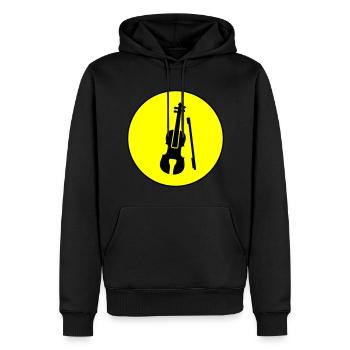Icône de violon - Sweat à capuche Premium bio Homme - noir - Devant - Nico (187cm)