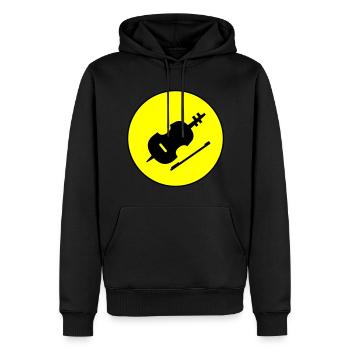 Symbole de l’icône du violon - Sweat à capuche Premium bio Homme - noir - Devant - Nico (187cm)