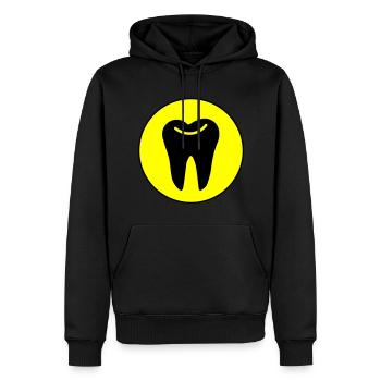Symbole de l’icône de dent - Sweat à capuche Premium bio Homme - noir - Devant - Nico (187cm)