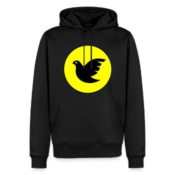 Taube symbol - Männer Premium Bio Hoodie - Schwarz - Vorne - Nico (187cm)