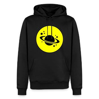 Saturn Icon icon - Men’s Premium Organic Hoodie - black - Front - Nico (187cm)