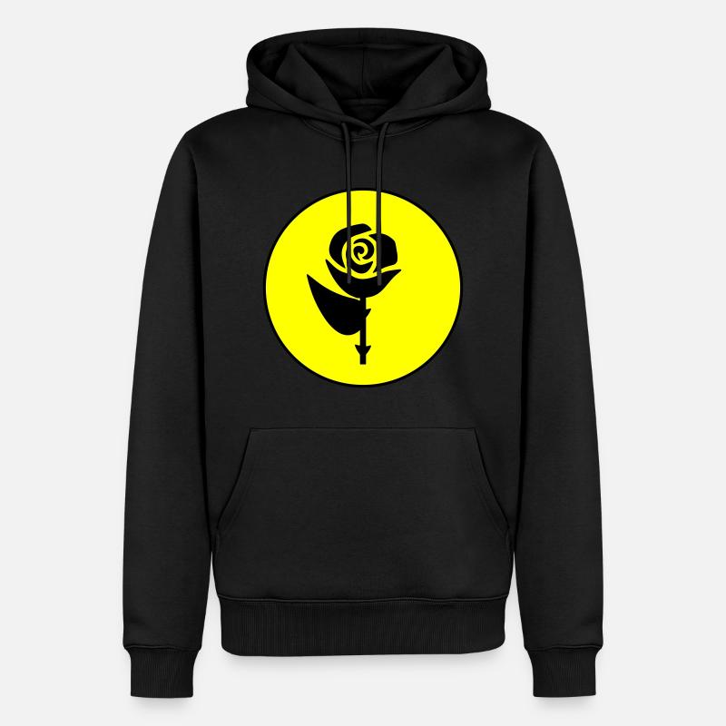 Symbole de l’icône rose - Sweat à capuche Premium bio Homme - noir