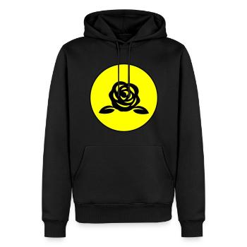 Symbole de la rose - Sweat à capuche Premium bio Homme - noir - Devant - Nico (187cm)