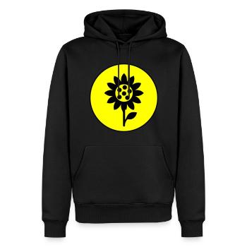 Icône d’icône de tournesol - Sweat à capuche Premium bio Homme - noir - Devant - Nico (187cm)