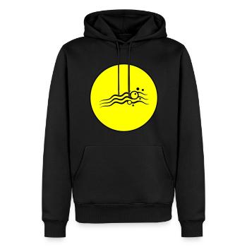 Icône d’onde - Sweat à capuche Premium bio Homme - noir - Devant - Nico (187cm)