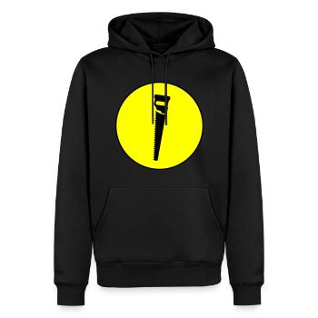 Icône de scie - Sweat à capuche Premium bio Homme - noir - Devant - Nico (187cm)