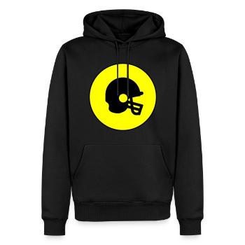 Icône Casque de football - Sweat à capuche Premium bio Homme - noir - Devant - Nico (187cm)