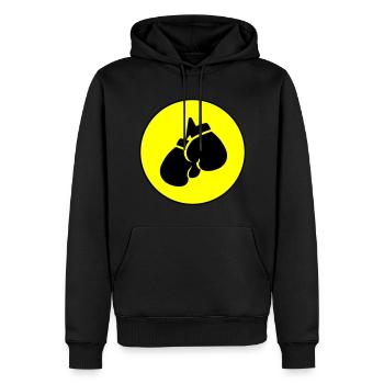 Symbole des gants de boxe - Sweat à capuche Premium bio Homme - noir - Devant - Nico (187cm)