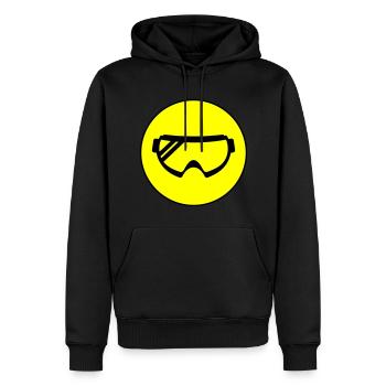 Skibrille icon - Männer Premium Bio Hoodie - Schwarz - Vorne - Nico (187cm)
