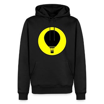 Icône de montgolfière - Sweat à capuche Premium bio Homme - noir - Devant - Nico (187cm)