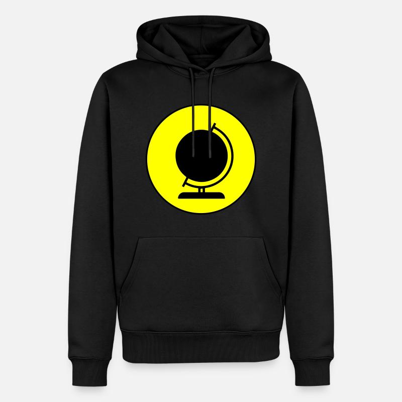 Icône de globe - Sweat à capuche Premium bio Homme - noir
