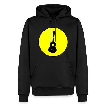 Gitarre Akustik - Männer Premium Bio Hoodie - Schwarz - Vorne - Nico (187cm)
