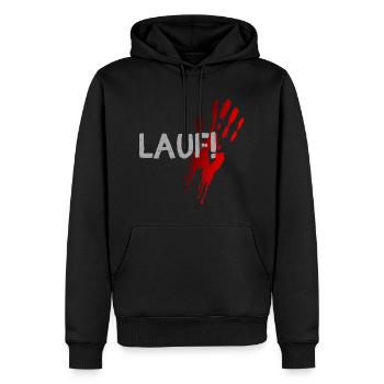 lauf renn blut halloween spruch geschenk idee - Männer Premium Bio Hoodie - Schwarz - Vorne - Nico (187cm)