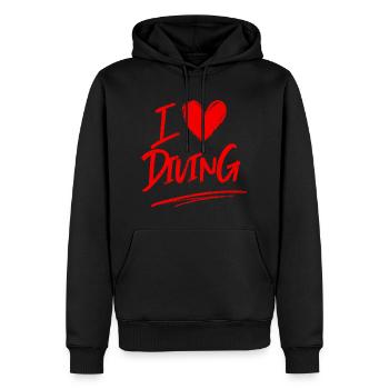 J’adore plonger - Sweat à capuche Premium bio Homme - noir - Devant - Nico (187cm)