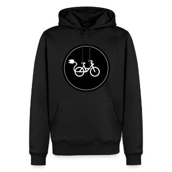 ebike fahrrad Radfahren - Männer Premium Bio Hoodie - Schwarz - Vorne - Nico (187cm)