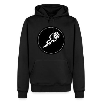 Basketball flamme - Männer Premium Bio Hoodie - Schwarz - Vorne - Nico (187cm)