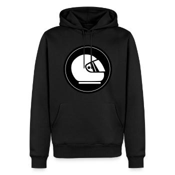 Pilote de course barre cercle de course - Sweat à capuche Premium bio Homme - noir - Devant - Nico (187cm)