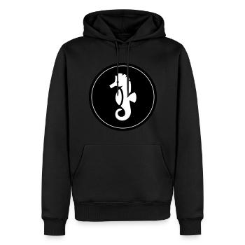 Cercle d’animaux hippocampes - Sweat à capuche Premium bio Homme - noir - Devant - Nico (187cm)