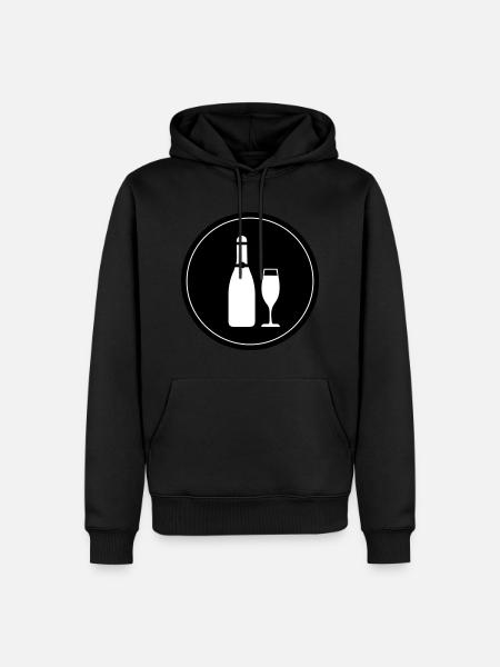 Rotwein Symbol - Männer Premium Bio Hoodie - Schwarz