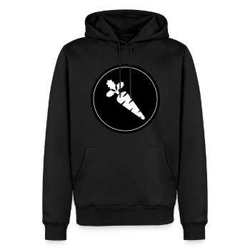 Symbole de la carotte - Sweat à capuche Premium bio Homme - noir - Devant - Nico (187cm)
