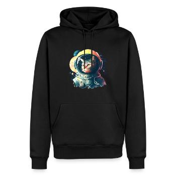 Cat inSpace - Men’s Premium Organic Hoodie - black - Front - Nico (187cm)