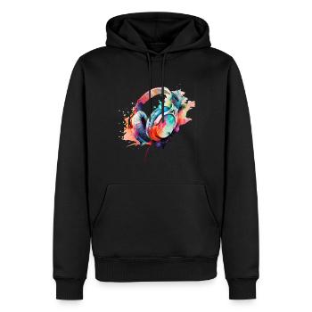 Dynamic Quad of Colorful Headphones - Men’s Premium Organic Hoodie - black - Front - Nico (187cm)