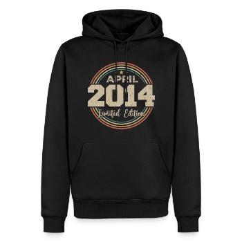 Avril 2014 Cadeau D'anniversaire Avril 2014 Retro - Sweat à capuche Premium bio Homme - noir - Devant - Nico (187cm)