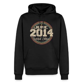 Born in June 2014 Birthday 12014 June 2014 June - Men’s Premium Organic Hoodie - black - Front - Nico (187cm)