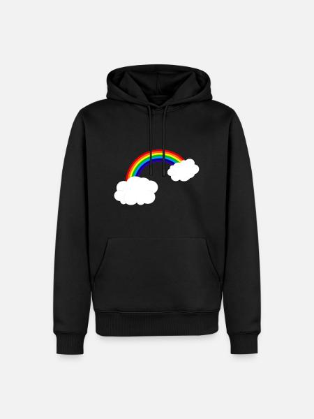 LGBT - rainbow clouds - Men’s Premium Organic Hoodie - black
