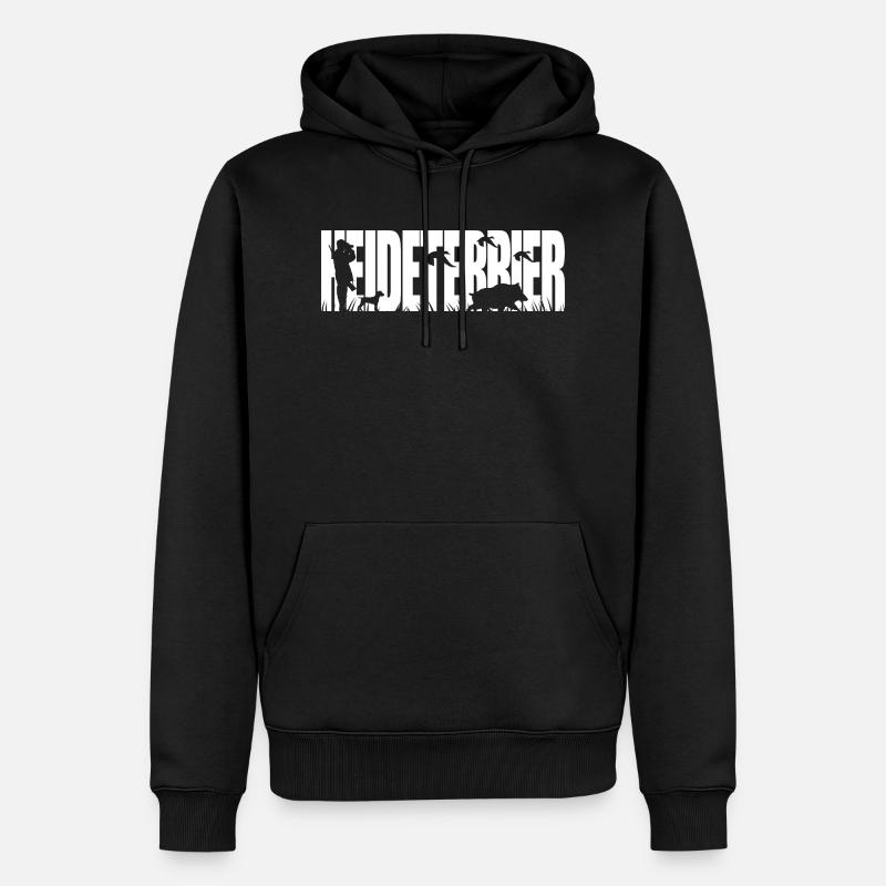 HEIDETERRIER Jagdhund Jagdhunde Wilsigns - Männer Premium Bio Hoodie - Schwarz