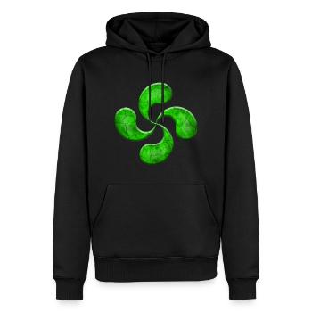 GRÜNER LAUBURU - Männer Premium Bio Hoodie - Schwarz - Vorne - Nico (187cm)