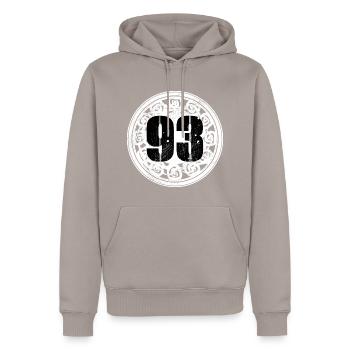 93 seine-saint-denis STIL WEISSE ATMOSPHÄRE - Männer Premium Bio Hoodie - Taupe - Vorne - Nico (187cm)