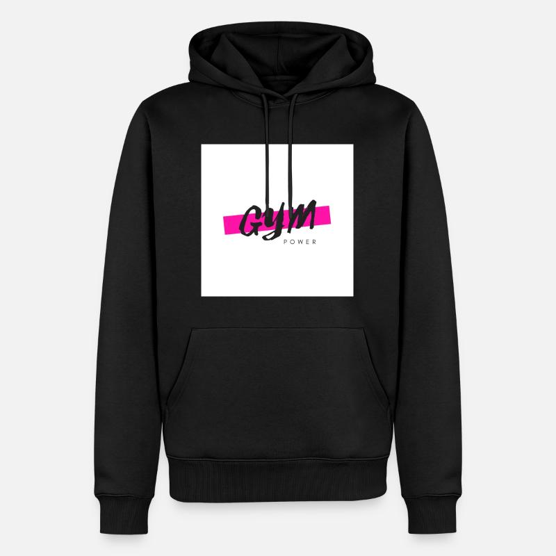 Gym Power - Sweat à capuche Premium bio Homme - noir