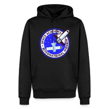 Space Academy International bleu Vintage - Men’s Premium Organic Hoodie - black - Front - Nico (187cm)
