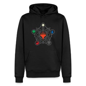 Magic: The Gathering Cinq Qouleurs De La Magique - Sweat à capuche Premium bio Homme - noir - Devant - Nico (187cm)