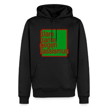 Klare Kante gegen Rassismus - Männer Premium Bio Hoodie - Schwarz - Vorne - Nico (187cm)