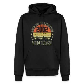 2002 Jahrgang Geboren 2002 Geburtstagsgeschenk 2002 - Männer Premium Bio Hoodie - Schwarz - Vorne - Nico (187cm)