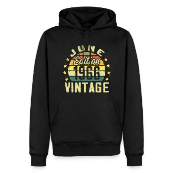 June 1966 June Retro June 1966 Birthday Gift - Men’s Premium Organic Hoodie - black - Front - Nico (187cm)