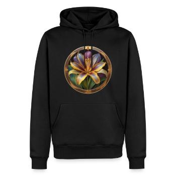 Fleur de lilas épanouie - Sweat à capuche Premium bio Homme - noir - Devant - Nico (187cm)