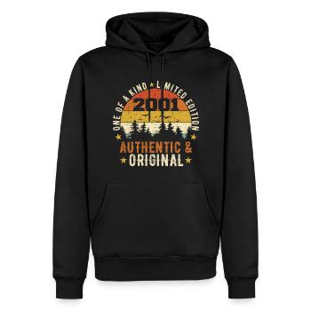 Original 2001 Cadeau D'anniversaire 2001 Authentic - Sweat à capuche Premium bio Homme - noir - Devant - Nico (187cm)