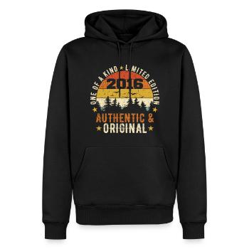 Original 2016 Geburtstagsgeschenk 2016 authentisch - Männer Premium Bio Hoodie - Schwarz - Vorne - Nico (187cm)
