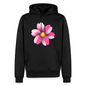 fleur rose - Sweat à capuche Premium bio Homme - noir - Devant - Nico (187cm)
