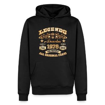 Legends are born in December 1978 - Men’s Premium Organic Hoodie - black - Front - Nico (187cm)