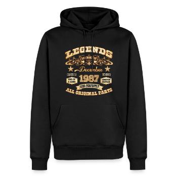 Legends are born in December 1987 - Men’s Premium Organic Hoodie - black - Front - Nico (187cm)